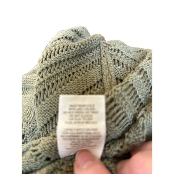 Rewind Sweater Vest Women XL Open Weave Sage Green Cotton Blend Scoop Neck - Picture 5 of 6